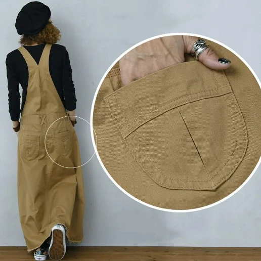 「レースアップバック」ビックシルエット コットン 切り替え Aライン キャミワンピース