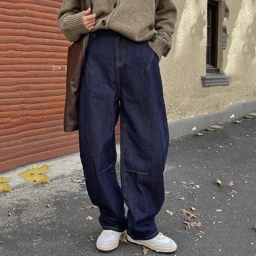 通勤 ロング丈 ポケット付き コーディネート自在 ハイウエスト ファッション アンプルライン デニム