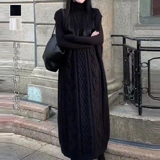 プルオーバー ラウンドネック 気分転換 無地 ノースリーブ ワンピース