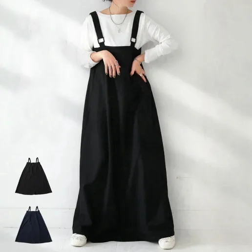 流行の予感 無地 ノースリーブ Aライン キャミソール ストラップ シンプル ワンピース