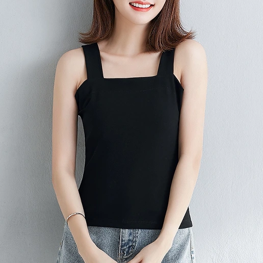 新品殺到 キャミソール 無地 ノースリーブ スクエアネック プルオーバー シンプル タンクトップ
