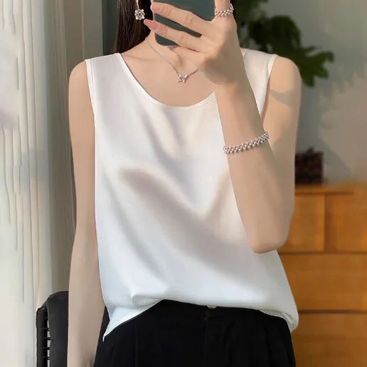 買わなきゃ損 プルオーバー コーディネート自在 ラウンドネック 無地 ノースリーブ ファッション タンクトップ