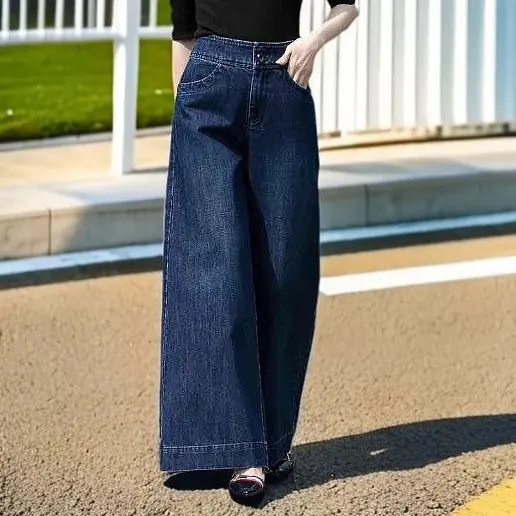 新商品をピックアップ！ 通勤 ロング丈 ファスナー ポケット付き 無地 カジュアル ジーンズ デニム