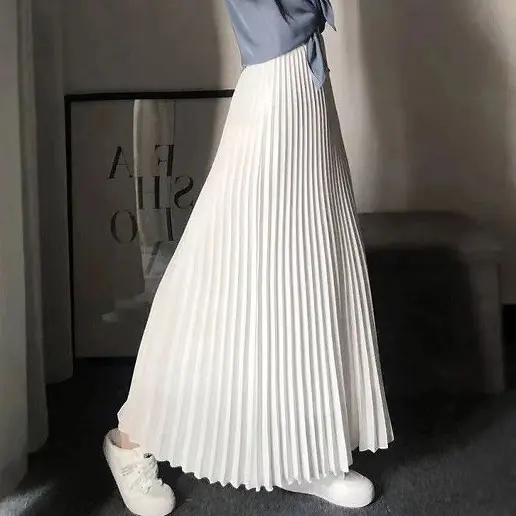 新品殺到 Aライン プリーツ ギャザー 無地 コーディネート自在 シンプル スカート