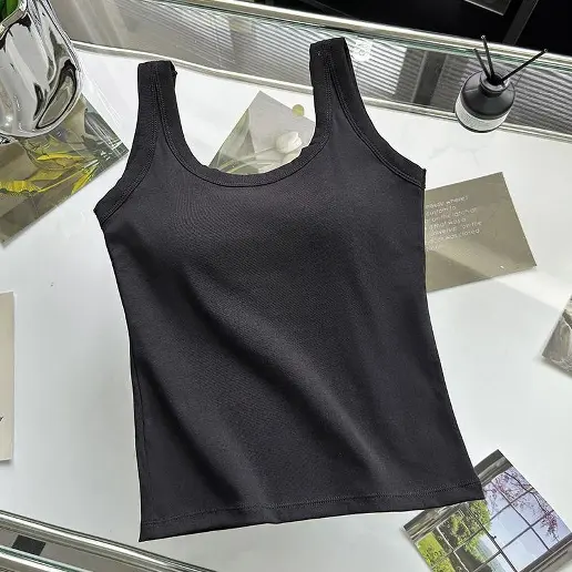 「着回しのコツ」 ラウンドネック 無地 プルオーバー ノースリーブ カジュアル タンクトップ