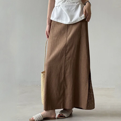 毎日モテ続けちゃう！ ポケット付き ストレート 無地 スリット きれいIライン カジュアル スカート