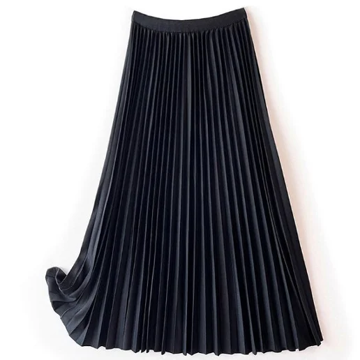 新登場 無地 Aライン プリーツ ハイウエスト ギャザー ファッション スカート