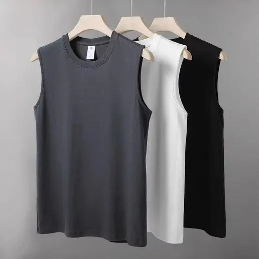 主役級 シンプル ノースリーブ 無地 プルオーバー ラウンドネック タンクトップ