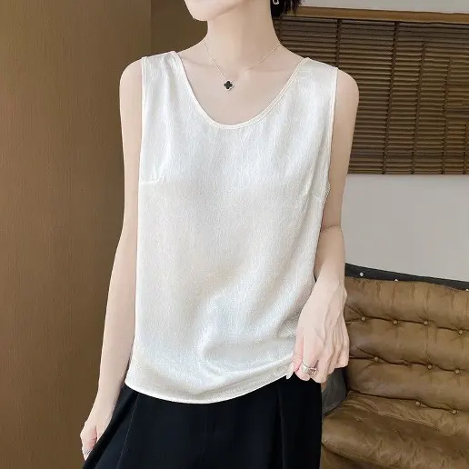 人気上昇中 Vネック 無地 プルオーバー ノースリーブ シンプル タンクトップ/キャミソール