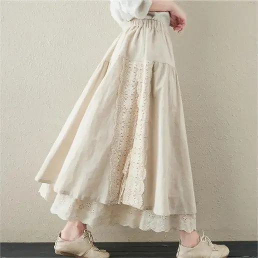 「体型をカバー」大きめのサイズ感 無地 耐久性 骨格ナチュラル ボウタイ ハイウエスト 新品殺到中 キレイ見え スカート