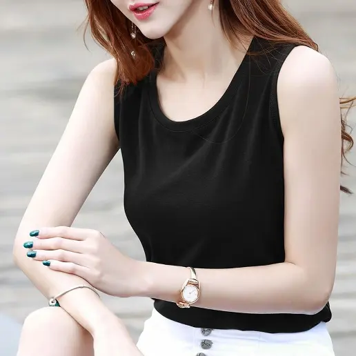 新商品をピックアップ！ラウンドネック ノースリーブ 無地 プルオーバー カジュアル タンクトップ