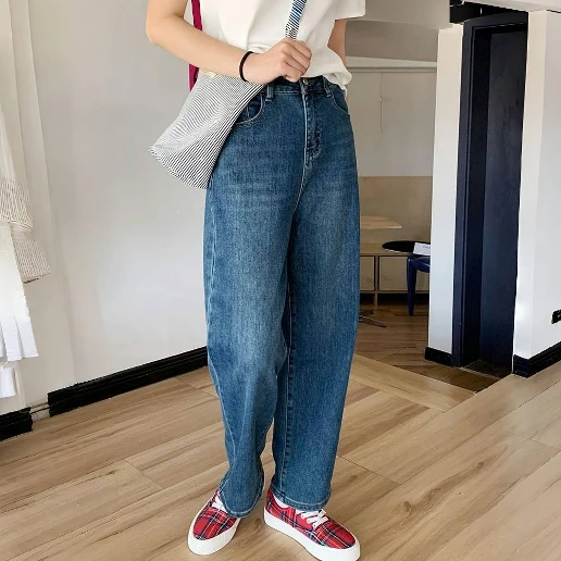 着回し力抜群 無地 デニム ロング丈 きれいIライン 休日/外出 フェミニン デニム