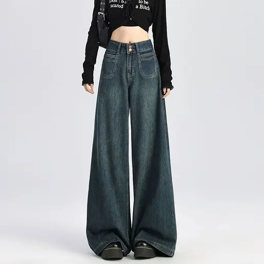 新商品 無地 ロング丈 大きめのサイズ感 伸縮性あり 平日 カジュアル デニム