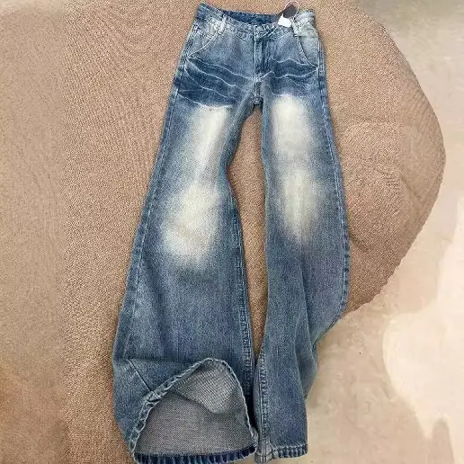 No.1 人気商品 レディース 体型カバー ロング丈 無地 デニム