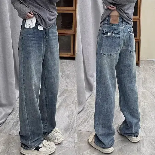 「着回しのコツ」 無地 平日 ビックシルエット ロング丈  ジーンズ 着痩せ効果 ビックシルエット デニム