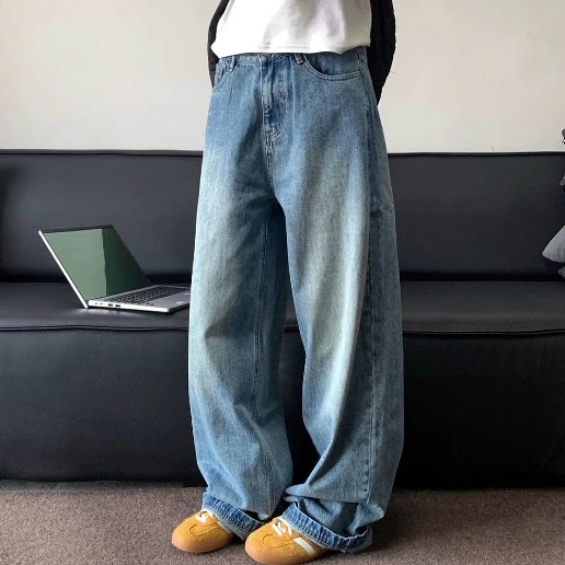 新商品をピックアップ！ 切り替え ハイウエスト デニム ロング丈 無地 カジュアル デニム