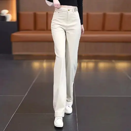 「柔軟加工」着痩せ効果 ファッション シンプル ポケット付き ハイウエスト 品質のいい新品 デニム