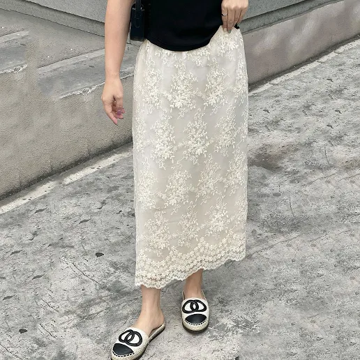 「売り切れ必至」レース レース プリント 刺繍 Aライン 清新 スカート