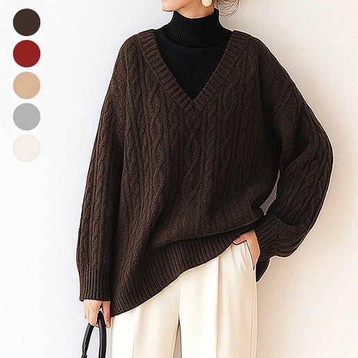 新商品をピックアップ！ 長袖 切り替え 配色 無地 レイヤード / 重ね着風 シンプル ニットセーター