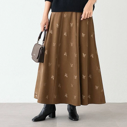 新発売！ ベルト付き Aライン プリント 刺繍 ロング ファッション スカート