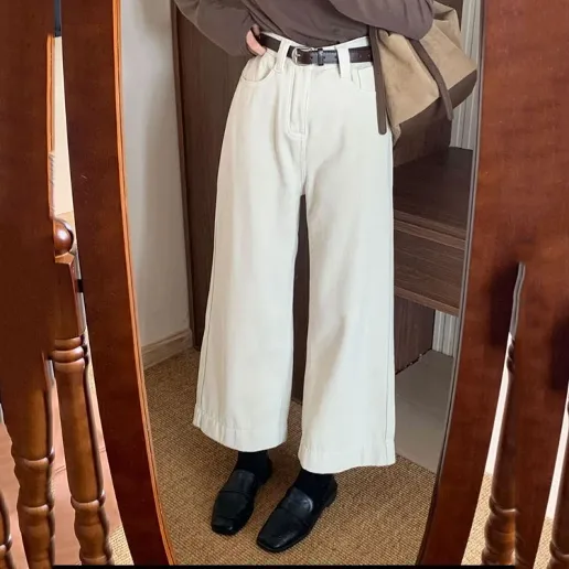 大人のお洒落をキャッチ! 無地 デニム アンクル丈（9分丈） ハイウエスト カジュアルパンツ