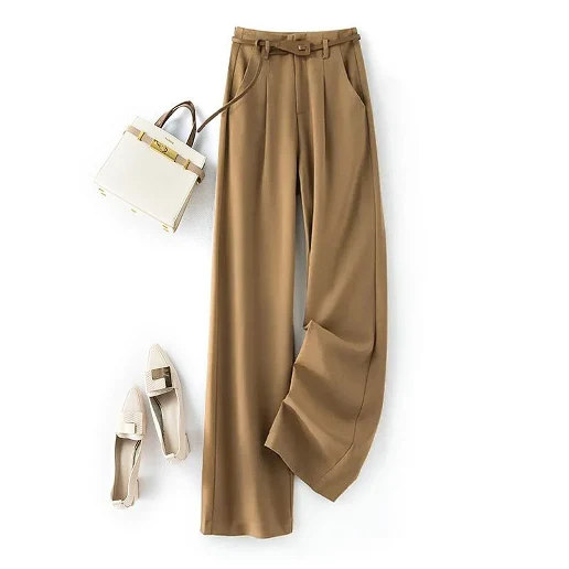 「エレガント」フェミニン ファッション ハイウエスト 無地 新品殺到中 女性に大人気 カジュアルパンツ